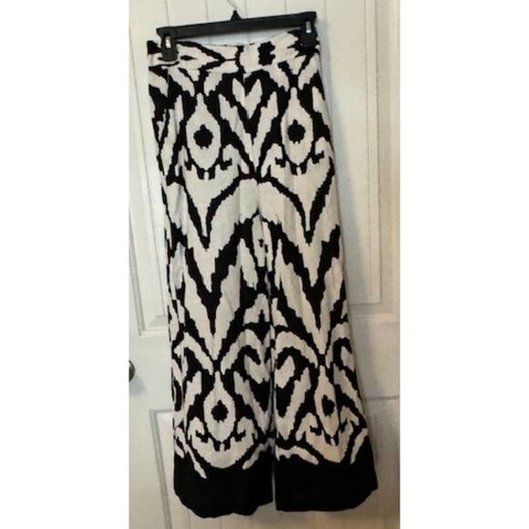 RACHEL ZOE 3 Piece Linen Blend Black White Damask Print Set S/M - Picture 4 of 11